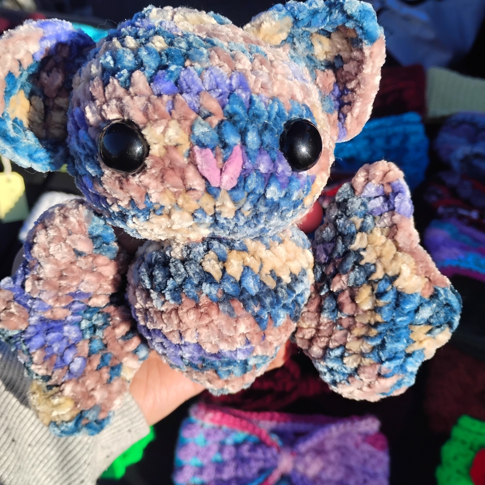 Plush Multicolor Small Bat Toy - Picture 1 of 2